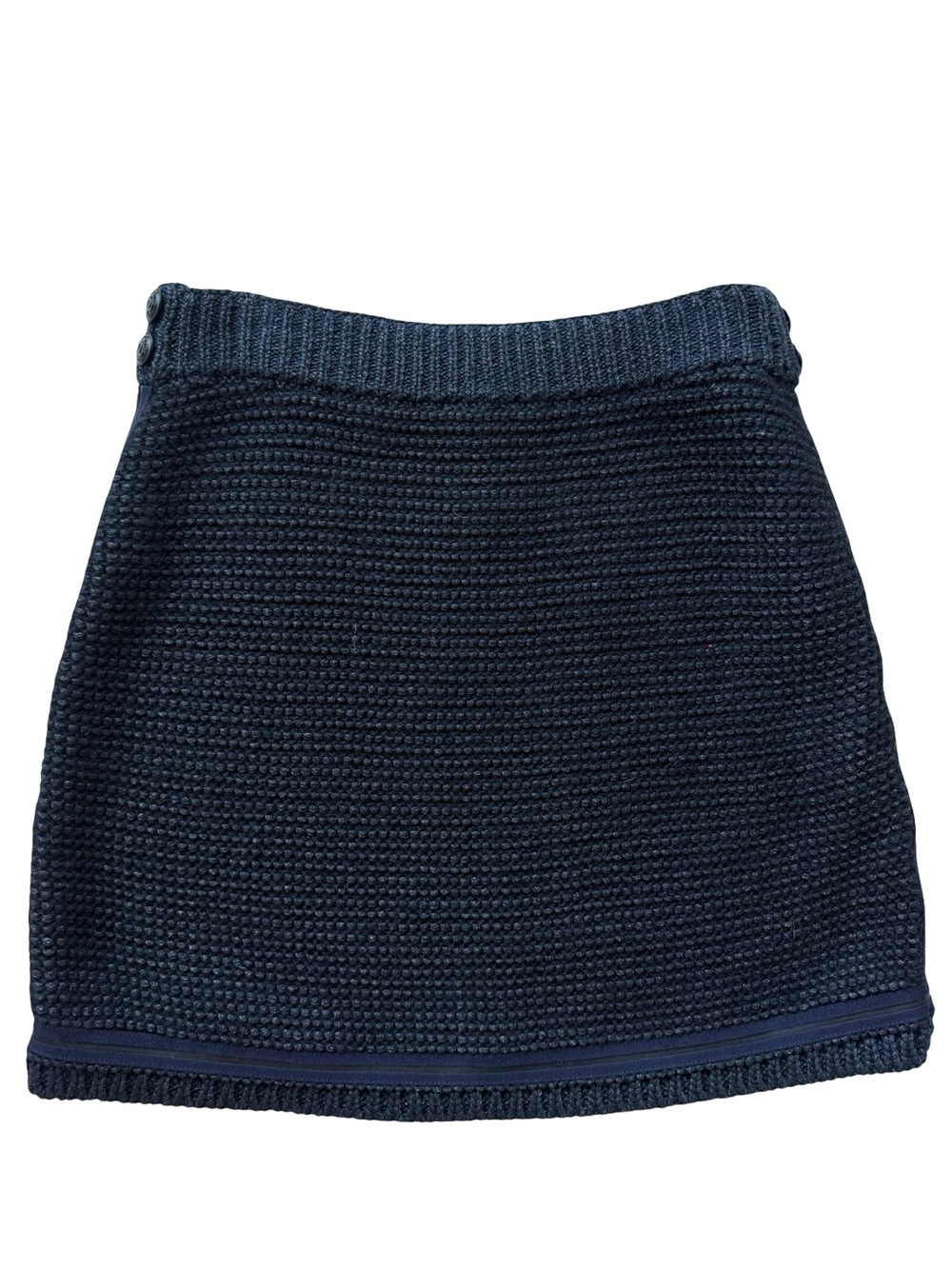Chanel Women's Navy Knit Mini Skirt Size 38/ US 6 - Picture 1 of 5